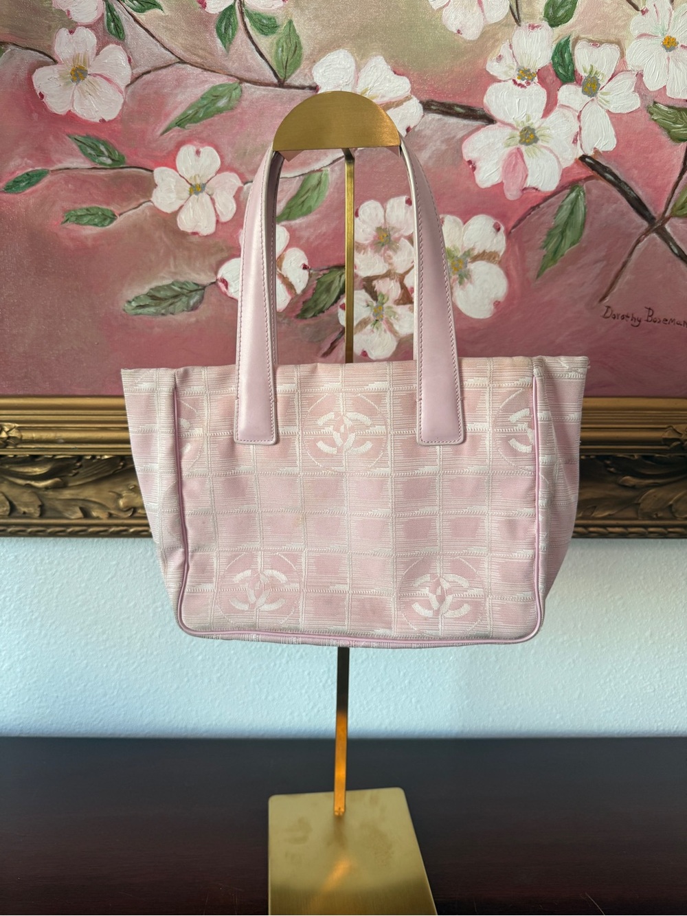 Chanel Pink traveline tote